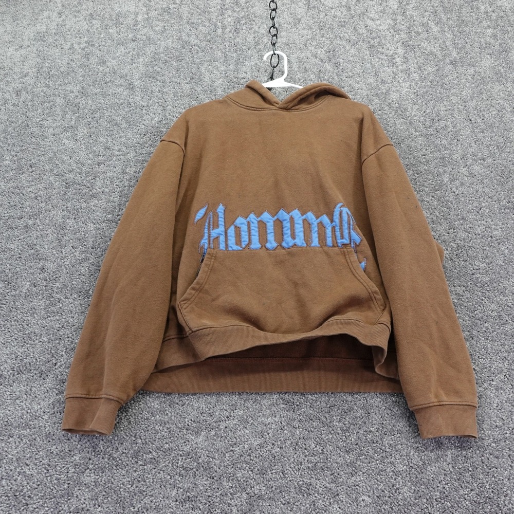 BoohooMAN Hoodie Womens Extra Large Brown Homme Graphic Pullover Sweatshirt XL